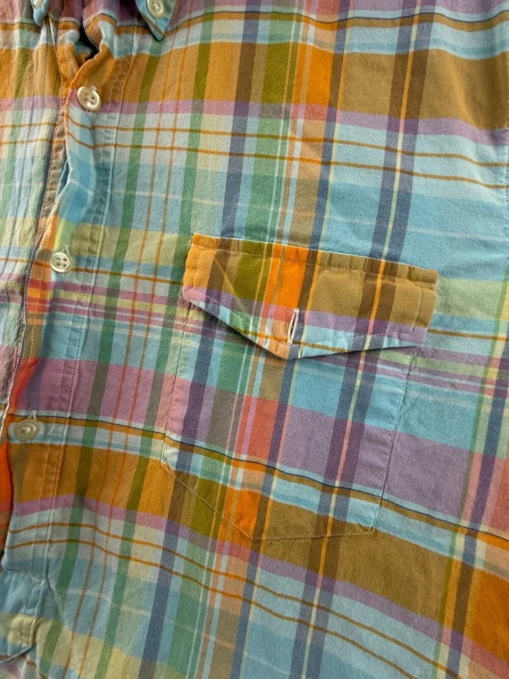 Polo Ralph Lauren ` Twill Plaid Colorful XL Short Sleeve Pullover Light
